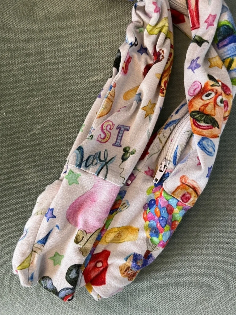 Little Snuggles Disney Best Day Multicolor Character One-Piece Zip Pajamas - 2